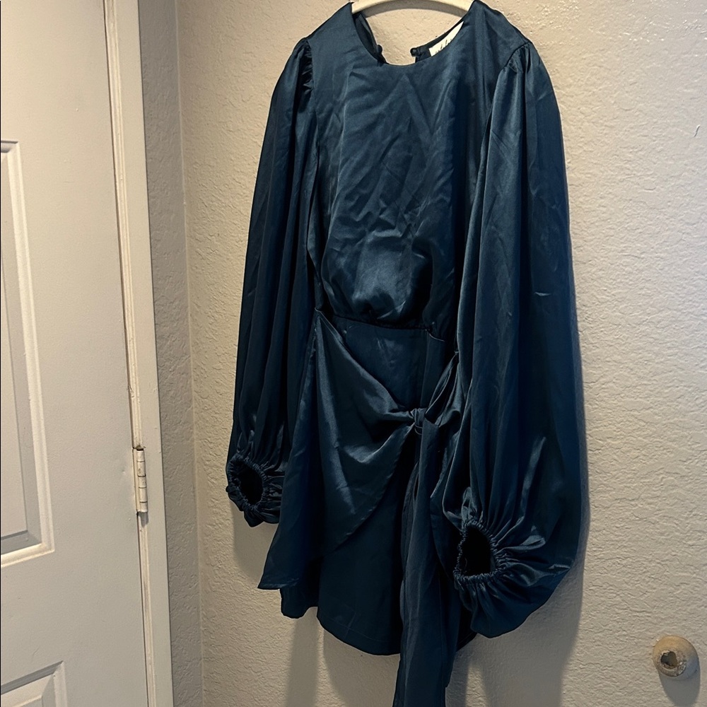 Pedal + pup Elegant Dark Teal Long Sleeve Dress used great condition